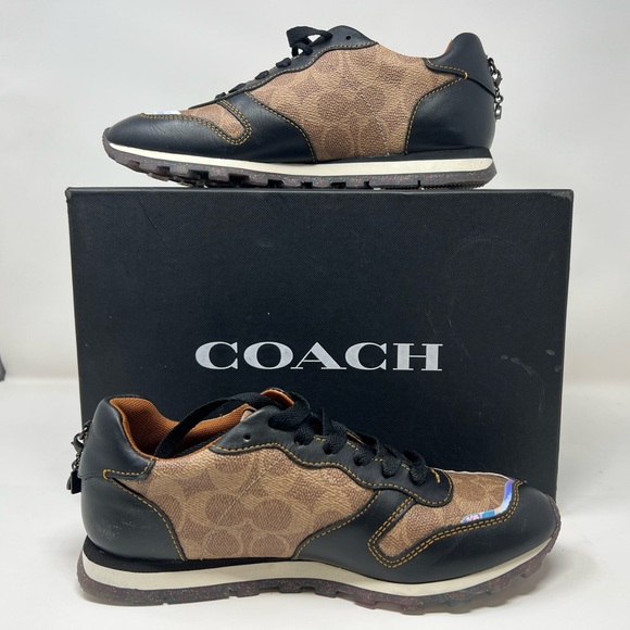 Women’s Coach Sneakers C118 CDC STR Tan Black US 7.5 - Picture 2 of 12